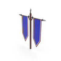 Double Banner Cone Blue PNG & PSD Images