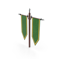 Double Banner Cone Green PNG & PSD Images