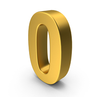 Gold Number 0 PNG & PSD Images
