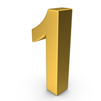 Gold Number 1 PNG & PSD Images