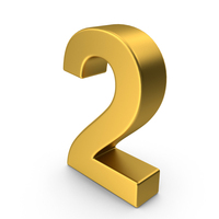 Gold Number 2 PNG & PSD Images