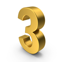 Gold Number 3 PNG & PSD Images