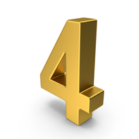 Gold Number 4 PNG & PSD Images