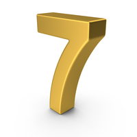Gold Number 7 PNG & PSD Images
