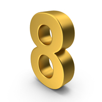 Gold Number 8 PNG & PSD Images
