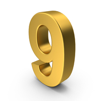 Gold Number 9 PNG & PSD Images