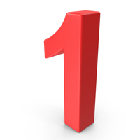 Red Number 1 PNG & PSD Images