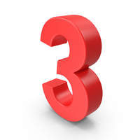 Red Number 3 PNG & PSD Images