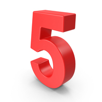 Red Number 5 PNG & PSD Images