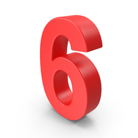 Red Number 6 PNG & PSD Images