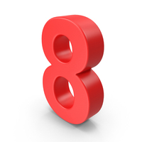 Red Number 8 PNG & PSD Images