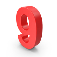 Red Number 9 PNG & PSD Images