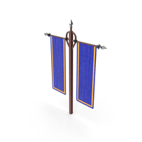 Double Banner Rectangle Blue PNG & PSD Images