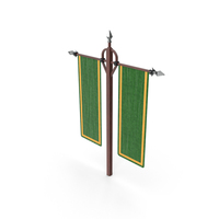 Double Banner Rectangle Green PNG & PSD Images