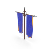 Double Banner Rounded Blue PNG & PSD Images