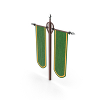Double Banner Rounded Green PNG & PSD Images
