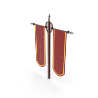 Double Banner Rounded Red PNG & PSD Images