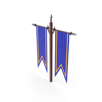 Double Banner Serrated Blue PNG & PSD Images