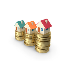 House On A Stack Of Coins PNG & PSD Images