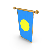 Palau Country Hanging Flag Design PNG & PSD Images