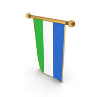 Sierra Leone Country Hanging Flag Design PNG & PSD Images