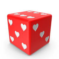 Happy Valentine’s Day Concept Decorative With Heart And Dice PNG & PSD Images