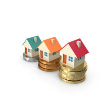 Houses On A Stack Of Coins PNG & PSD Images