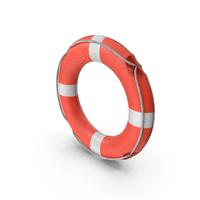 Orange Lifebuoy Standing PNG & PSD Images