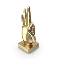Metallic Hand 3 Finger Figurine PNG & PSD Images