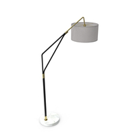 Mid-Century Overarching Floor Lamp PNG & PSD Images