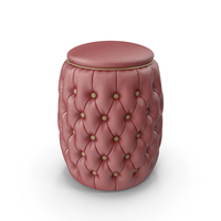 Mid-Century Tufted Storage Stool PNG & PSD Images