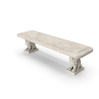 Roman Marble Lion Bench Small PNG & PSD Images