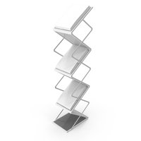 White Advertising Display Stand with Flyers PNG & PSD Images