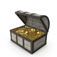 Old Chest Golden Сoins PNG & PSD Images