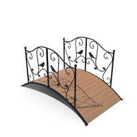Decorative Iron Garden Bridge Black PNG & PSD Images