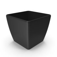 Large Square Flower Pot Black PNG & PSD Images