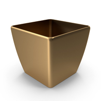 Large Square Flower Pot Bronze PNG & PSD Images