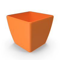 Orange Large Square Flower Pot PNG & PSD Images