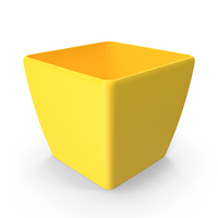 Large Square Flower Pot Yellow PNG & PSD Images