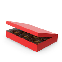 Chocolate Donuts In Opened Box PNG & PSD Images