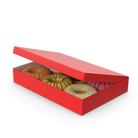 Donuts In Opened Red Box PNG & PSD Images