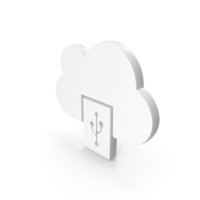 Cloud USB Icon White PNG & PSD Images