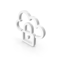Cloud Lock Icon White PNG & PSD Images
