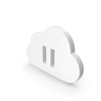 Cloud Pause Button Icon White PNG & PSD Images