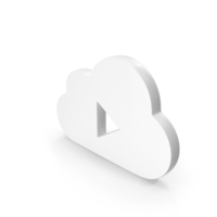 Cloud Music Play Button Icon White PNG & PSD Images