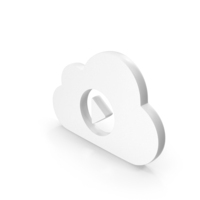 Cloud Media Music Play Button Icon White PNG & PSD Images