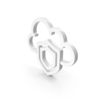 Cloud Shield Icon White PNG & PSD Images