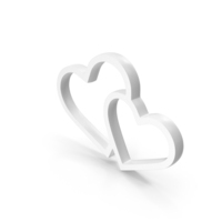 Couple Love Hearts Icon White PNG & PSD Images