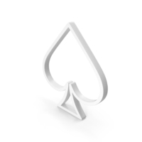 Out Line Ace Of Spades Icon White PNG & PSD Images