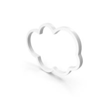 Out Line Cloud Icon White PNG & PSD Images